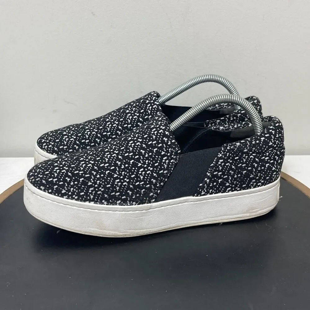 Vince Sneakers Womens US 9.5M EUR 39.5 Blair‎ Slip On Platform Black White Knit